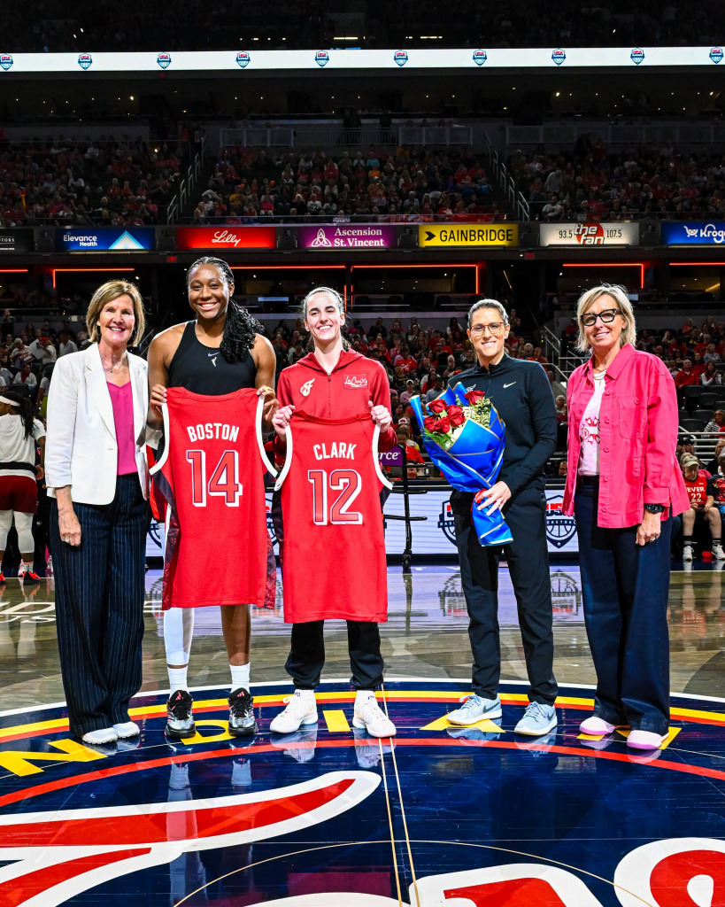 Tonight, we recognized Aliyah Boston, Caitlin Clark & head coach Stephanie White as they’re gearing up to head to Germany to represent USA Basketball at the 2026 FIBA Women’s Basketball World Cup 💐