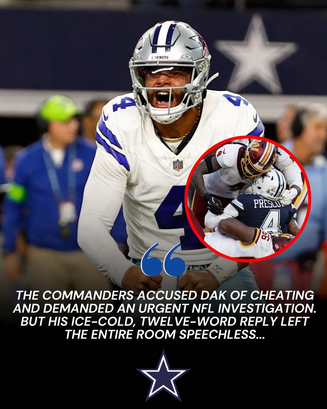 The Commanders accused Dak of cheating and demanded an urgent NFL investigation. But his ice-cold, twelve-word reply left the entire room speechless…