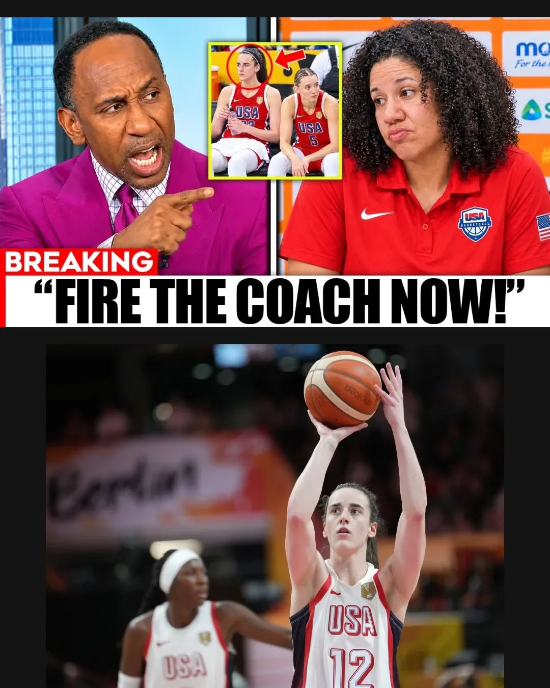 TEAM USA PANICS As Stephen A. Smith EXPOSES Coach For SABOTAGING Caitlin Clark!