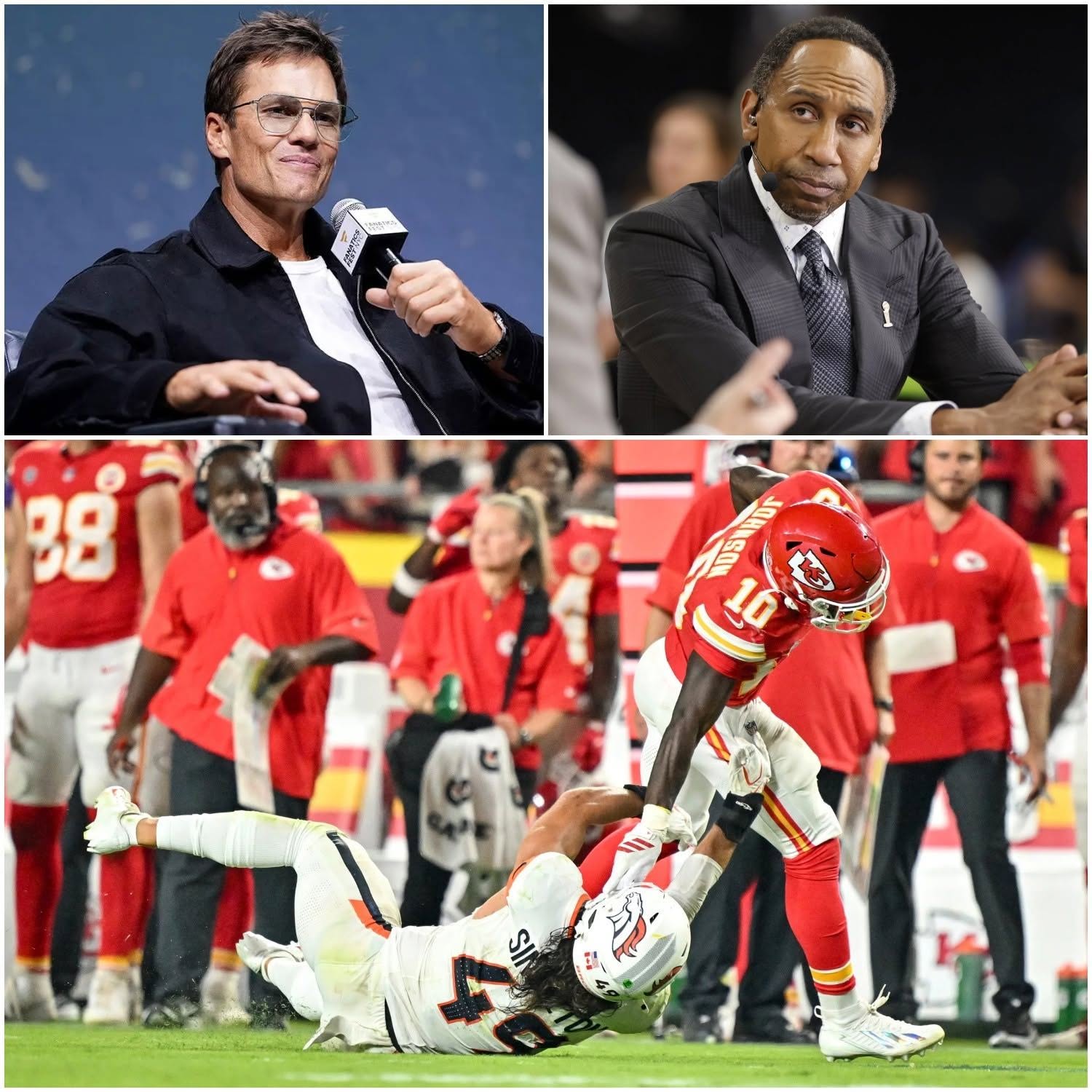 The FOX Sports studio turned into a “war zone” after the game when Tom Brady and Stephen A. Smith clashed over the Kansas City Chiefs’ dominant 31–10 victory over the Denver Broncos. What began as routine postgame analysis quickly became one of the most intense on-air debates of the season.