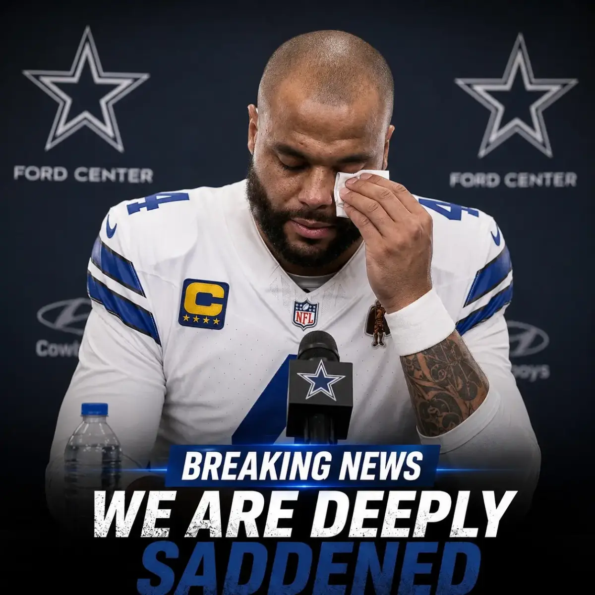 30 MINUTES AGO: Dallas Cowboys quarterback Dak Prescott was confirmed with visible sadness to have been involved in an accident while traveling to the training facility, as the Cowboys continue their preparations for the upcoming matchup.