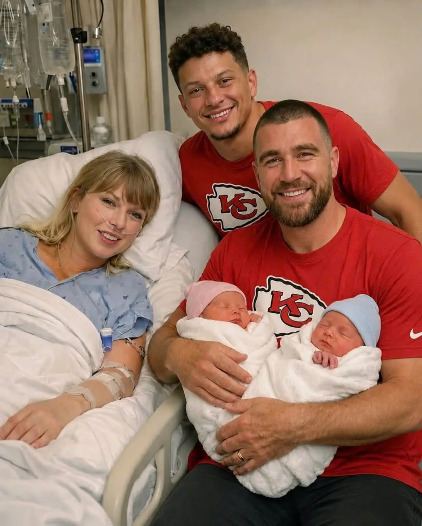 🚨 BREAKING: TRAVIS KELCE & TAYLOR SWIFT “WELCOME TWINS” — VIRAL BABY BOMBSHELL EXPLODES ONLINE AS PATRICK MAHOMES GETS PULLED INTO THE STORY