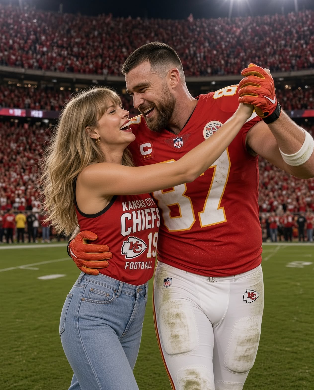 🚨 “SHE DIDN’T WAIT FOR ANYONE.” — TAYLOR SWIFT’S EMOTIONAL DASH TOWARD TRAVIS KELCE AFTER HARRISON BUTKER’S GAME-WINNING FIELD GOAL SENDS ARROWHEAD INTO A FRENZY! ❤️🏈