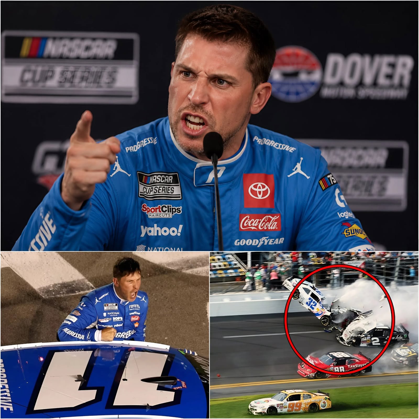 🚨 NASCAR DRAMA EXPLODES: DENNY HAMLIN’S FURIOUS POST-RACE OUTBURST SPARKS CONTROVERSY — “GET HIM OUT OF HERE!” 🏁🔥