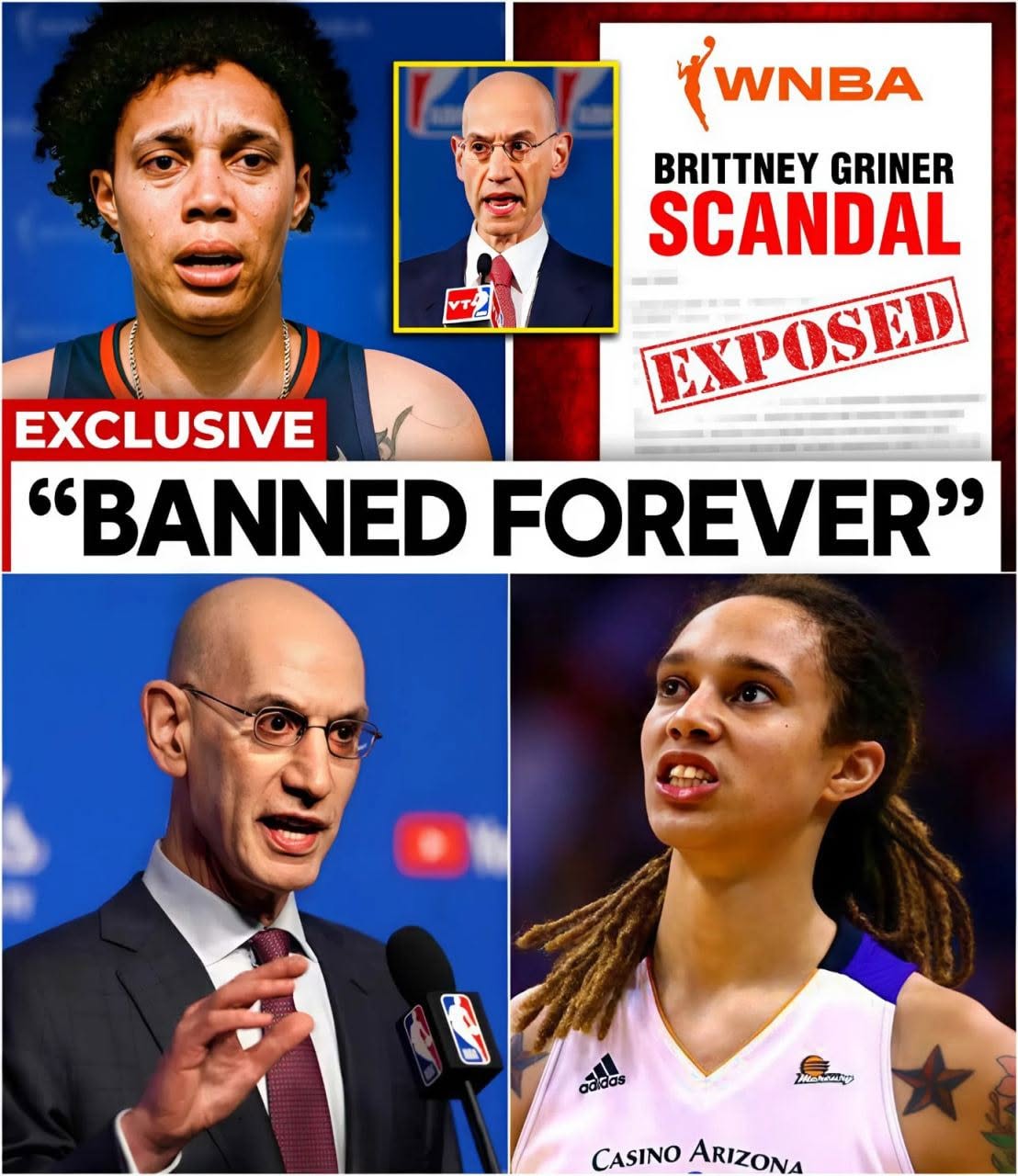 “THE SENTENCE SHE THOUGHT WOULD STAY BURIED… DIDN’T.” — THE ALLEGED AUDIO LEAK, ADAM SILVER’S THREE-WORD VERDICT, AND THE BRITTNEY GRINER CONTROVERSY THAT COULD SHAKE THE WNBA