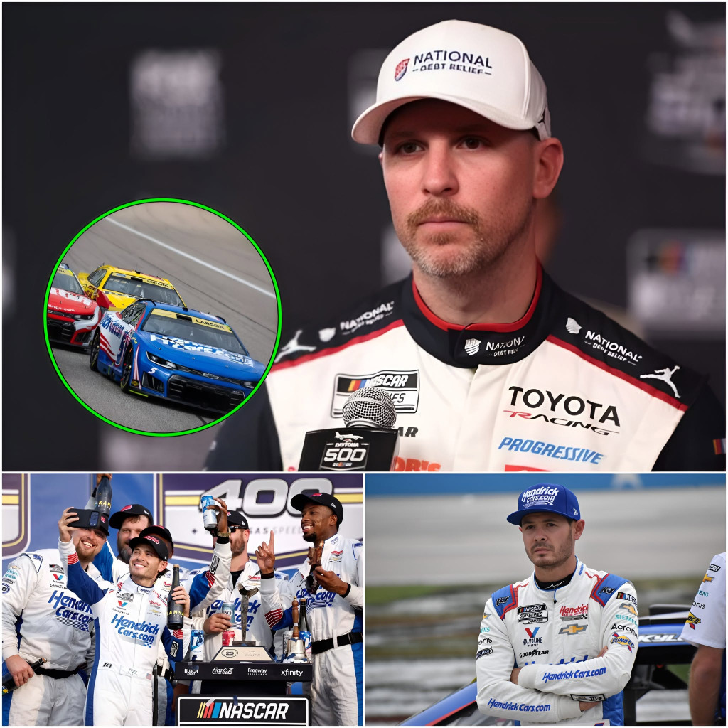 🔴 “HE CHEATED!” Denny Hamlin accused Kyle Larson of using illegal technology on his car during the Hollywood Casino 400 race at Kansas Speedway. NASCAR immediately launched an urgent investigation and revealed some surprising findings…